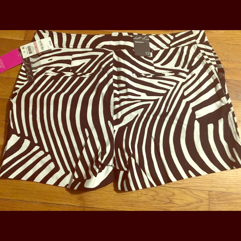 Trina Turk x Inc Zebra print shorts